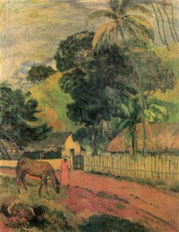 Картина автора Гоген Поль под названием Le cheval sur le chemin