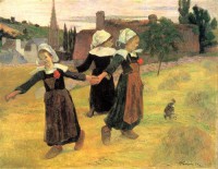 Картина автора Гоген Поль под названием Breton Girls Dancing, Pont-Aven