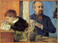 Картина автора Гоген Поль под названием Le sculpteur Aubé et son fils