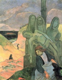 Картина автора Гоген Поль под названием Le Christ vert ou Calvaire breton