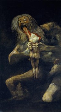 Картина автора Гойя Франсиско под названием Saturn devouring one of his sons