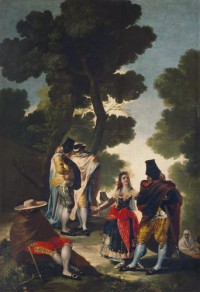 Картина автора Гойя Франсиско под названием The Maja and the Cloaked Men or A Walk through Andalusia