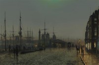 Картина автора Гримшоу Джон Эткинсон под названием Hull Docks at Night