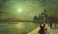 Картина автора Гримшоу Джон Эткинсон под названием Reflections on the Thames, Westminster