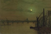 Картина автора Гримшоу Джон Эткинсон под названием Waterloo Bridge, London, Looking East