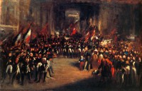 Картина автора Гро Антуан-Жан под названием Napoléon plaçant Marie-Louise et le roi de Rome sous la protection de la Garde nationale