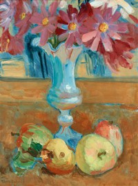 Картина автора Грюневельд Исаак под названием Still life with flowers in vase and fruits