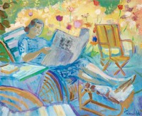 Картина автора Грюневельд Исаак под названием Reading woman