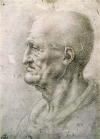 Картина автора да Винчи Леонардо под названием Cappo di man  				 - Голова старика