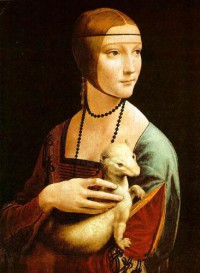 Картина автора да Винчи Леонардо под названием Die Dame mit dem Hermelin  				 - Дама с горностаем