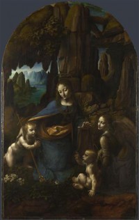 Картина автора да Винчи Леонардо под названием The Virgin of the Rocks