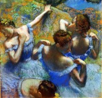 Картина автора Дега Эдгар под названием Blue tancers  				 - Голубые танцовщицы
