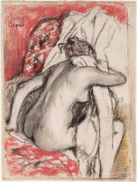 Картина автора Дега Эдгар под названием After the Bath - Seated Woman Drying Herself