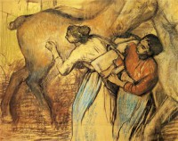 Картина автора Дега Эдгар под названием Blanchisseuses et cheval