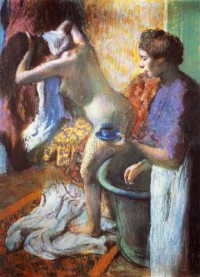 Картина автора Дега Эдгар под названием Le petit dejeuner a la sortie du bain