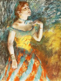 Картина автора Дега Эдгар под названием La Chanteuse verte, chanteuse de cafe-concert