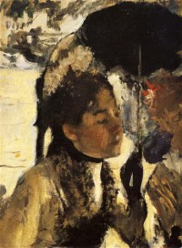 Картина автора Дега Эдгар под названием Aux Tuileries, la femme a l'ombrelle