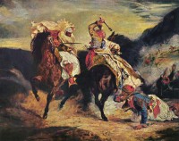 Картина автора Делакруа Эжен под названием Combat of the Giaour and the Pasha