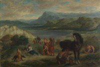 Картина автора Делакруа Эжен под названием Ovid among the Scythians