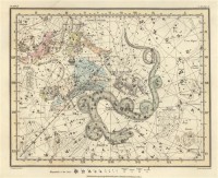 Картина автора Джеймисон Александр под названием Celestial Atlas  				 - Уранография - Дракон, Цефей, Кассиопея, Малая Медведица