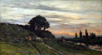 Картина автора Добиньи Шарль Франсуа под названием Landscape with Cattle by a Stream