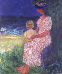 Картина автора Иварсон Иван под названием Mor och barn vid havet