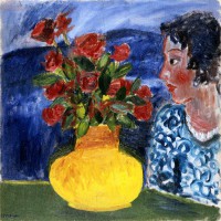 Картина автора Иварсон Иван под названием Blommor och flicka