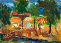 Картина автора Иварсон Иван под названием Parasollerna - Caféet vid floden