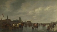 Картина автора Калрает Абрахам под названием Scene on the Ice outside Dordrecht