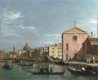 Картина автора Каналетто Антонио под названием The Grand Canal facing Santa Croce