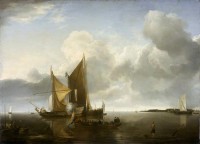 Картина автора Капелле Ян под названием Ships in a Calm