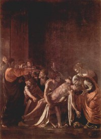 Картина автора Караваджо Микеланджело под названием Воскрешение Лазаря