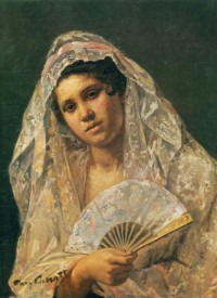 Картина автора Кассат Мэри под названием Spanish Dancer Wearing A Lace Mantilla