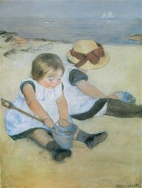 Картина автора Кассат Мэри под названием Children Playing on the Beach