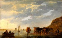 Картина автора Кейп Алберт под названием A Herdsman with Five Cows by a River