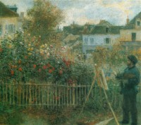 Картина автора Кассат Мэри под названием Renoir Monet Peignant dans son Jardin