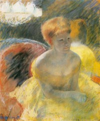 Картина автора Кассат Мэри под названием At the Theater (Lydia dans la loge), pastel sur papier