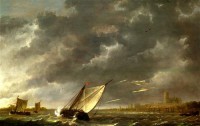 Картина автора Кейп Алберт под названием The Maas at Dordrecht in a Storm