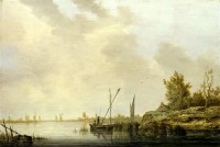 Картина автора Кейп Алберт под названием A River Scene with Distant Windmills