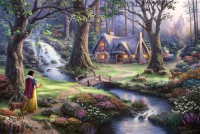 Картина автора Кинкейд Томас под названием Белоснежка находит дом в лесу