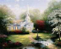 Картина автора Кинкейд Томас под названием Hometown Chapel  				 - Часовня