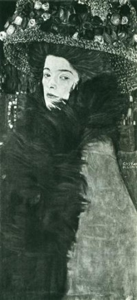 Картина автора Климт Густав под названием Dame mit Rosenhut