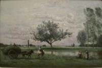 Картина автора Коро Жан Батист Камиль под названием Hay Cart along a River