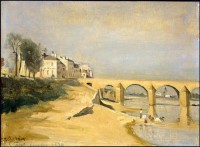 Картина автора Коро Жан Батист Камиль под названием Bridge on the Saône River at Macon
