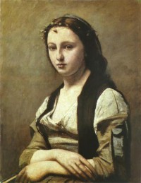 Картина автора Коро Жан Батист Камиль под названием Femme a la perle