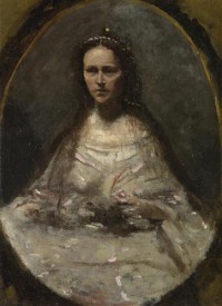 Картина автора Коро Жан Батист Камиль под названием Sketch of a Woman in Bridal Dress