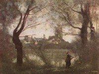 Картина автора Коро Жан Батист Камиль под названием Kathedrale von Mantes