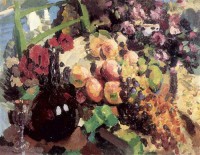 Картина автора Коровин Константин под названием Wine and fruit  				 - Вино и фрукты