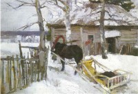 Картина автора Коровин Константин под названием Зимой