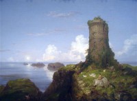 Картина автора Коул Томас под названием Italian Coast Scene with Ruined Tower